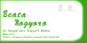 beata mogyoro business card