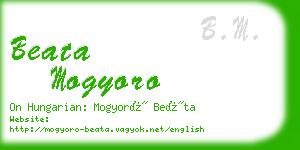 beata mogyoro business card